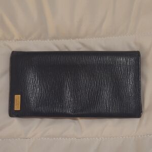 Navy Salvatore Ferragamo Textured Wallet